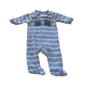 Carters Child of Mine Little Brother‎ Zip Front Footed Sleeper Boys Preemie Gray